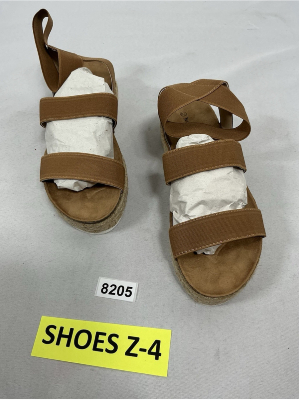 Womans New Nature Breeze Kacie Strappy Espadrille Wedge Sandals Size 8.5 Camel